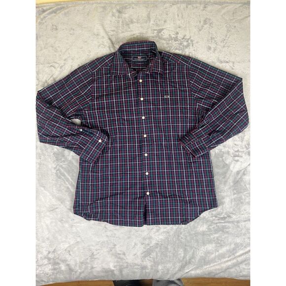 VINEYARD VINES Men's Long Sleeve SLIM FIT WHALE  Plaid Flannel Shirt‎ Size L - Picture 1 of 5